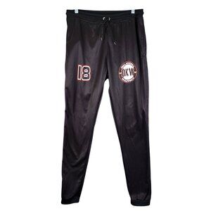 Mens Black OKW Jogger Pants w/ Drawstring Elastic Waist & Logo #18 Size XL